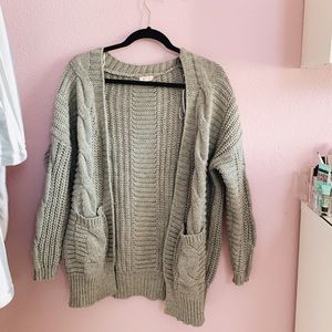 Grey Sweater Cardigan